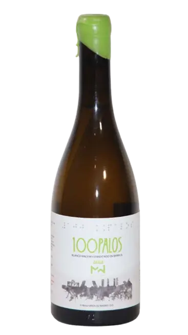 Botella de vino 100Palos | Blanco Malvar Fermentado en barrica | 75 cl