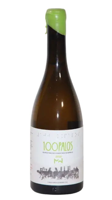 Botella de vino 100Palos | Blanco Malvar Fermentado en barrica | 75 cl